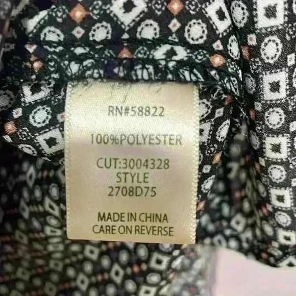 Max Studio balloon Long Sleeve Patterned Office Blouse Shirt size medium - Picture 3 of 6